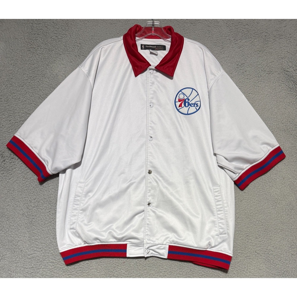 Vintage Reebok Hardwood Classics Philadelphia 76ers Warm up jacket Mens 2XL